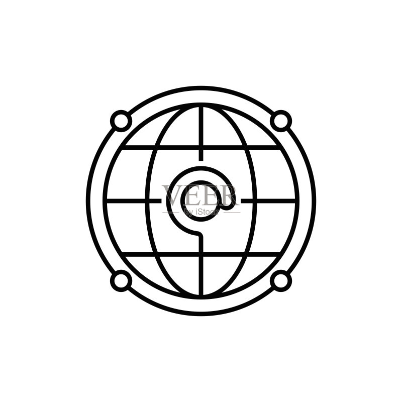 全球连接线性图标图标素材