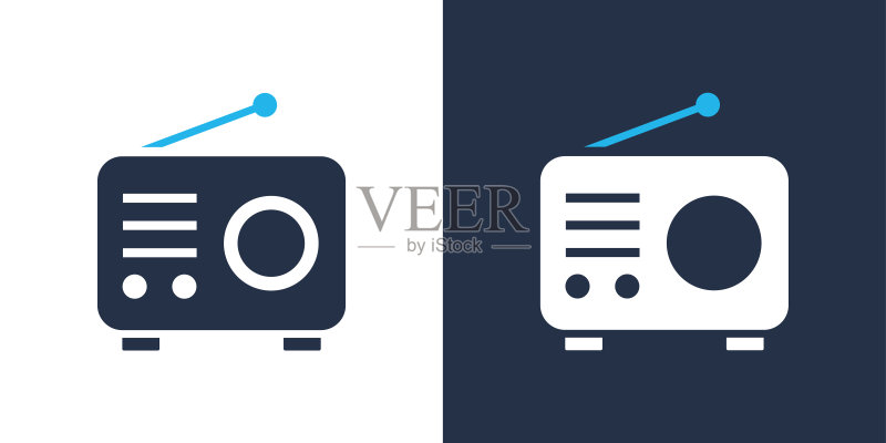收音机图标:矢量插图,适用于网站设计、Logo、App、模板、UI等图标素材