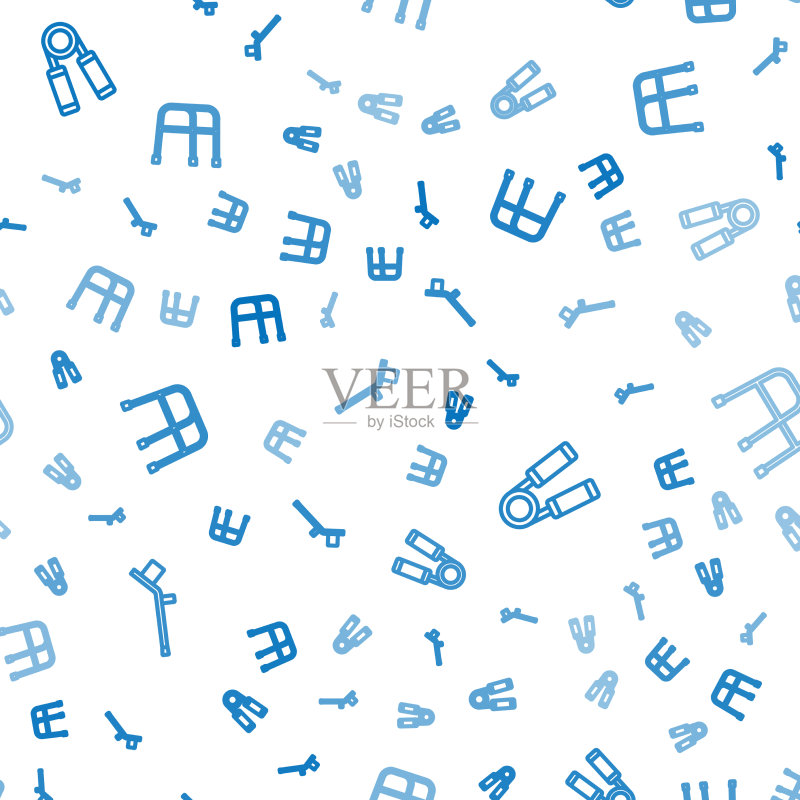 运动拉力器拐杖线条合集图标素材