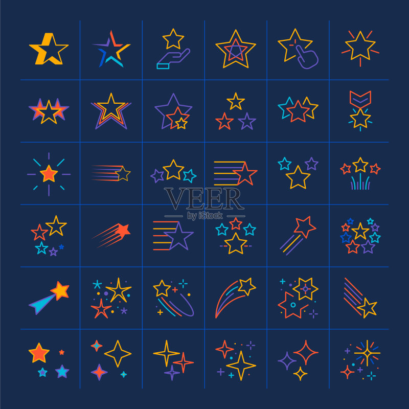 星星符号线条图标图标素材