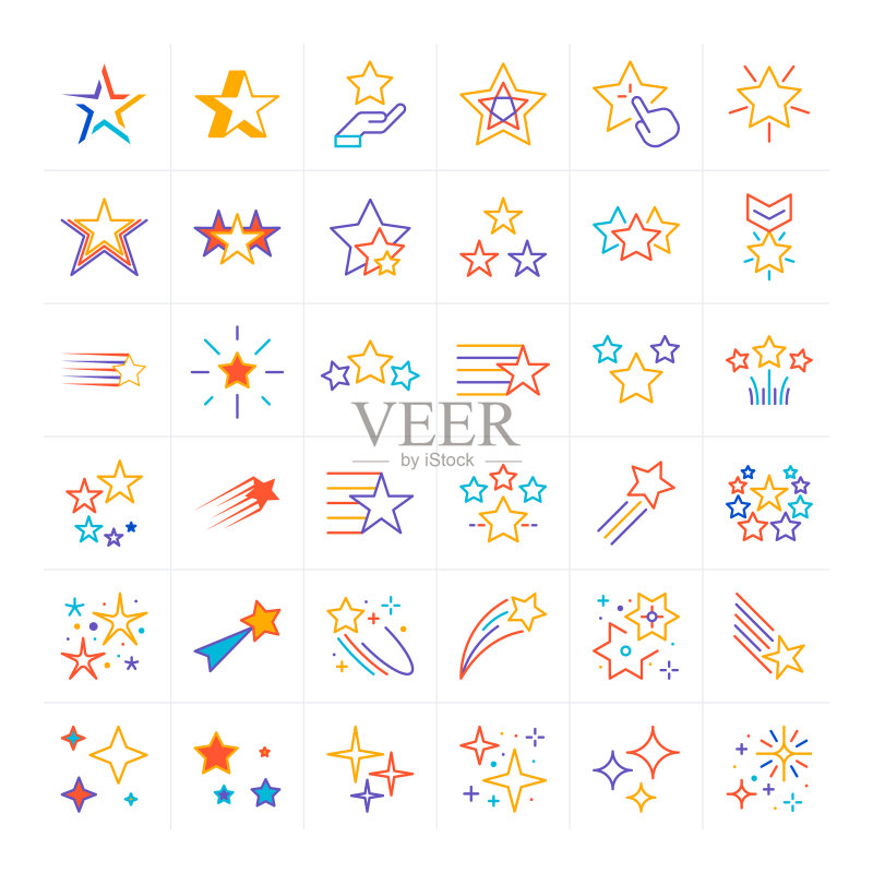 星星符号线条图标图标素材