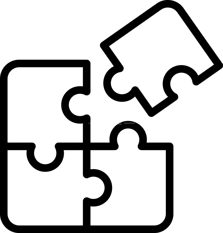 轮廓风格拼图图标图标素材