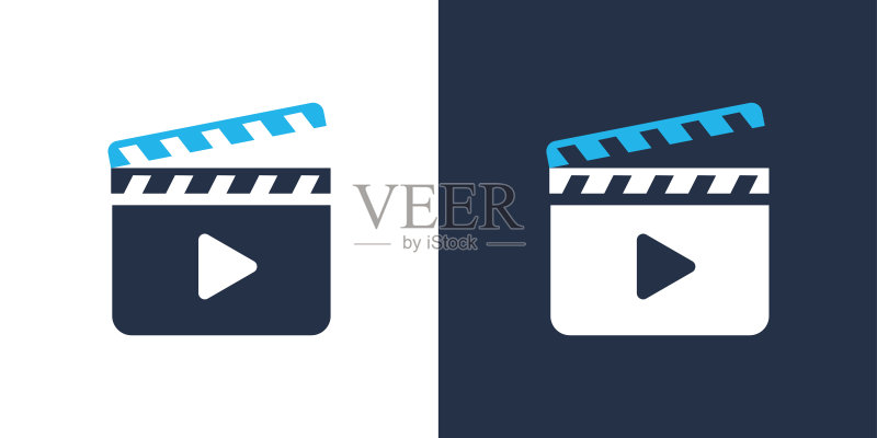 电影场记板实体图标矢量素材。适用于网站设计、logo、APP、模板、UI等图标素材