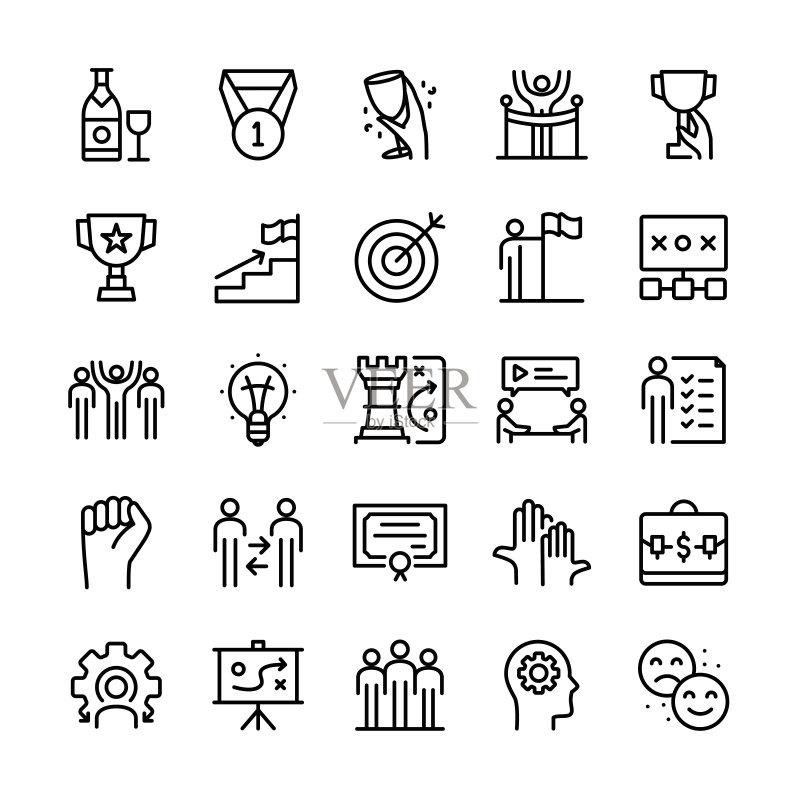矢量插画:成功图形图标集图标素材