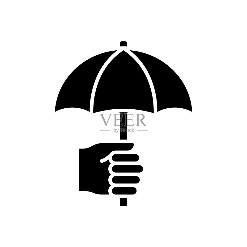 手持雨伞扁平图标图标素材
