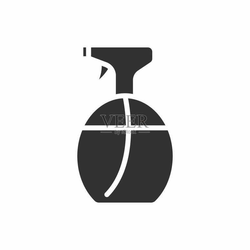 喷雾器字形矢量图标(隔离)。用于网页、移动应用和UI设计的喷雾器库存矢量图标图标素材