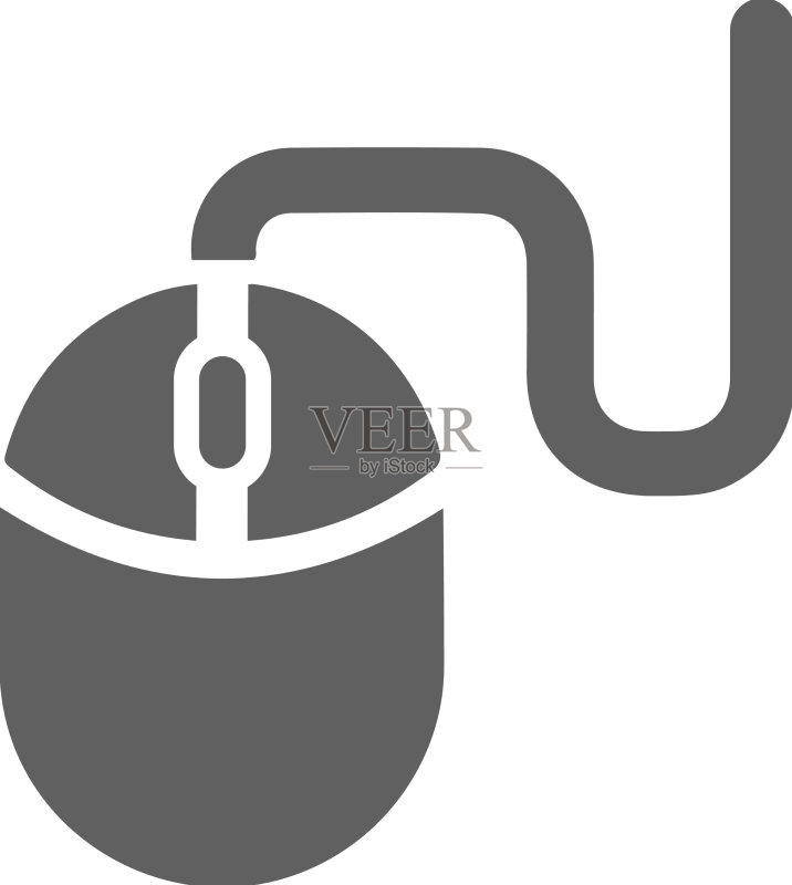 灰色USB鼠标图标图标素材