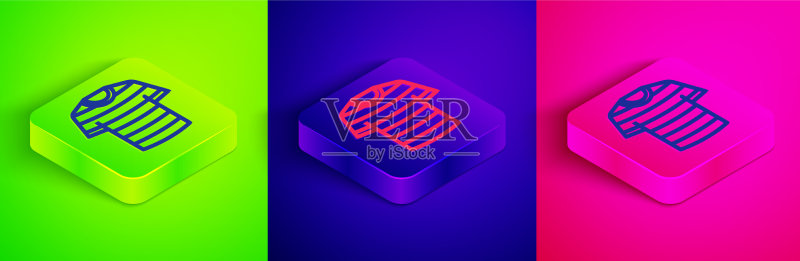 2.5D线条水手条纹T恤图标图标素材