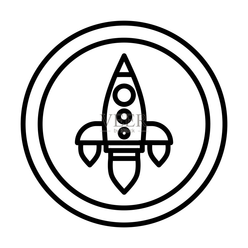 发射图标。在白色背景上隔离的细线线性发射轮廓图标。用于Web和移动的线条矢量发射标志、符号图标素材
