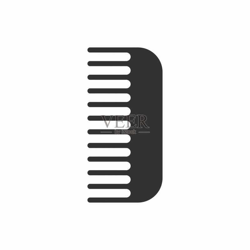 梳子字形矢量图标隔离。用于Web,移动应用程序和UI设计的梳子股票矢量图标图标素材