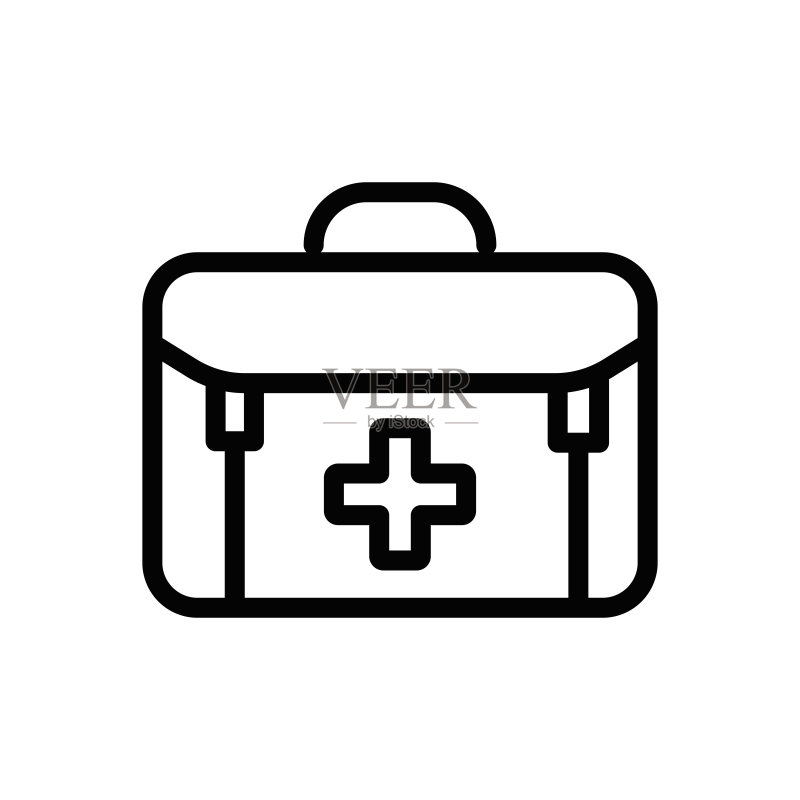 急救箱、医疗保健线性图标图标素材