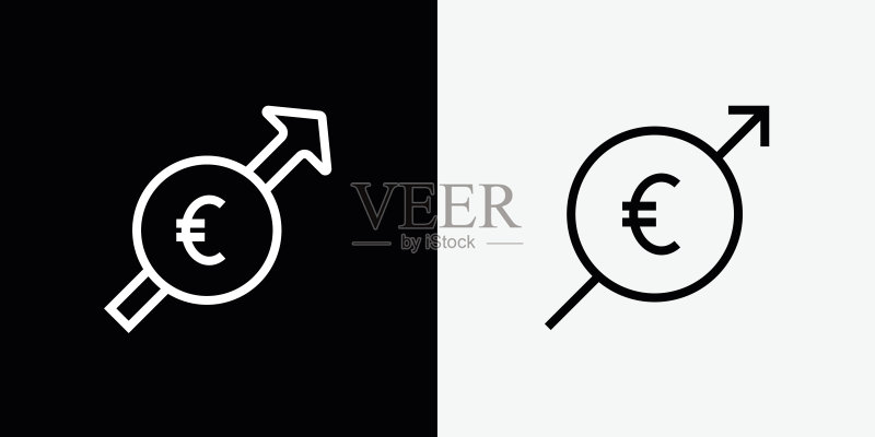 资金增长线性图标图标素材