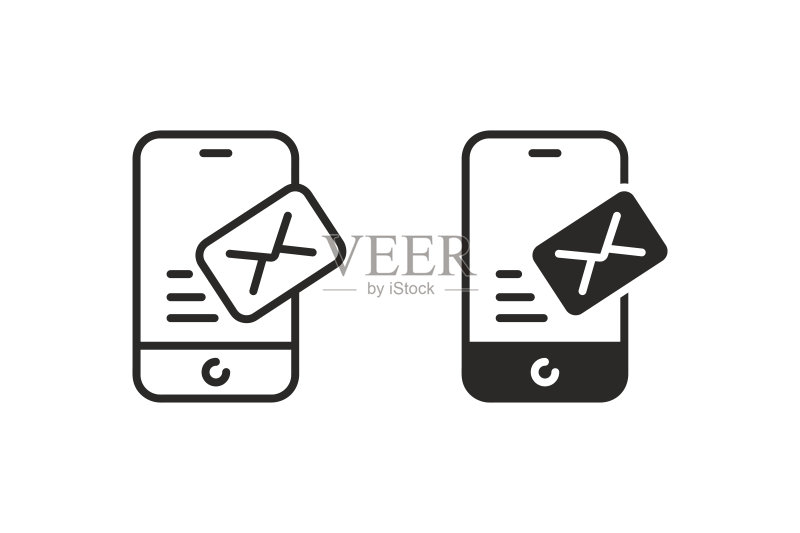发送邮件图标。线条和实体图标。适用于网站、营销材料、设计、Logo、App、模板、UI、界面、布局等图标素材