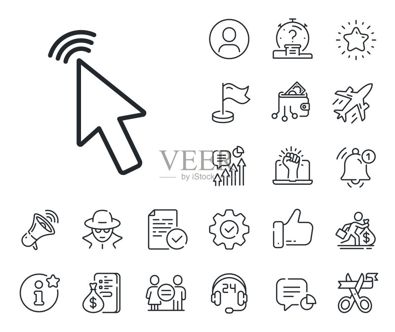 鼠标光标线条图标点击操作符号图标素材