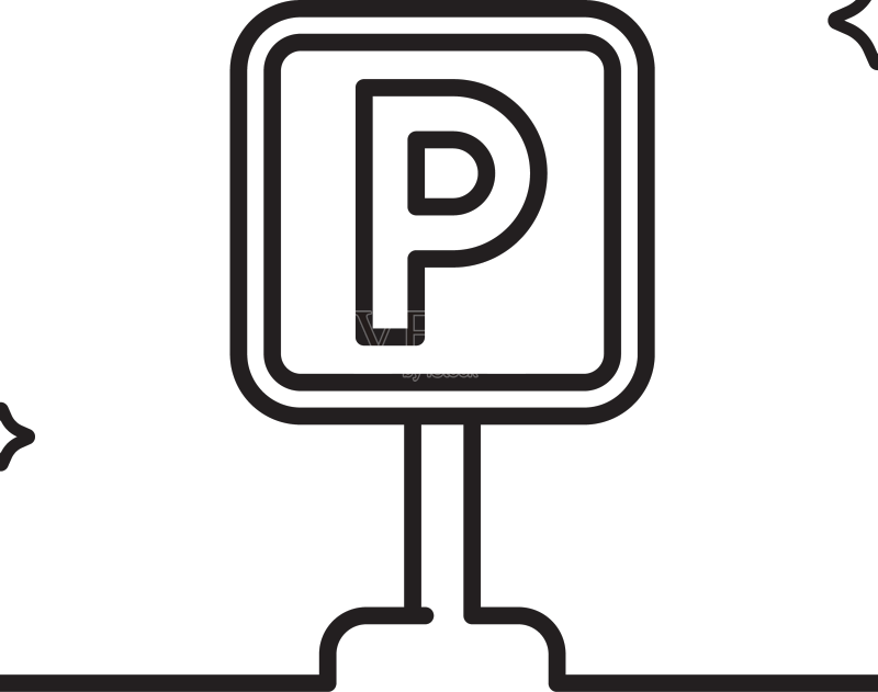 停车场直线图标连续线车位标志图标素材