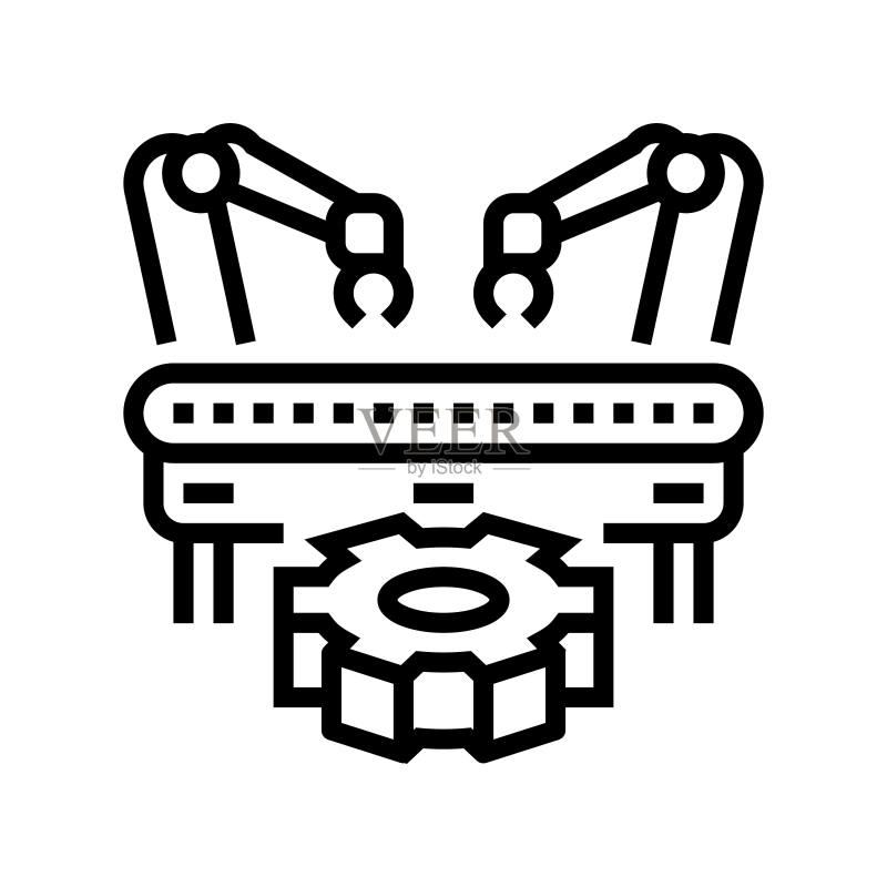 定制制造工程师线性图标矢量插画图标素材