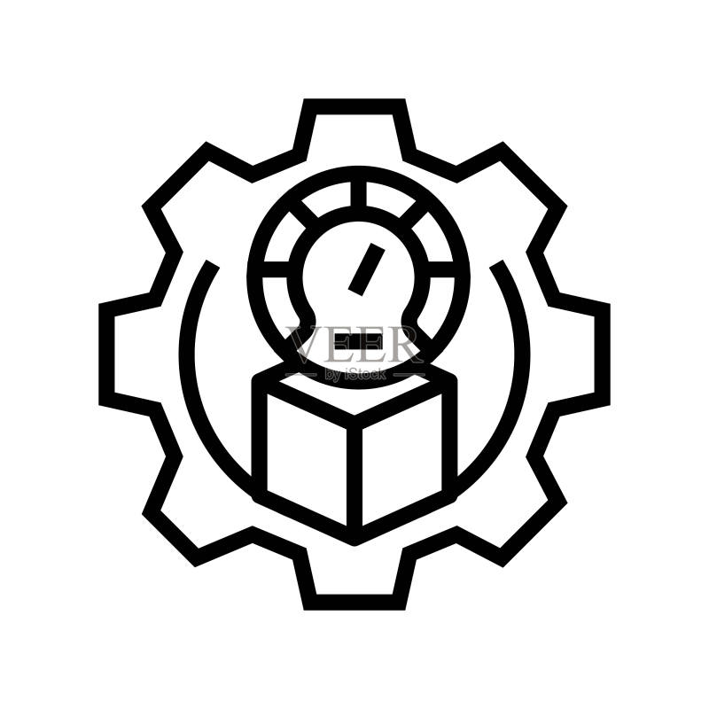 产品测试机械工程师线性图标矢量图图标素材