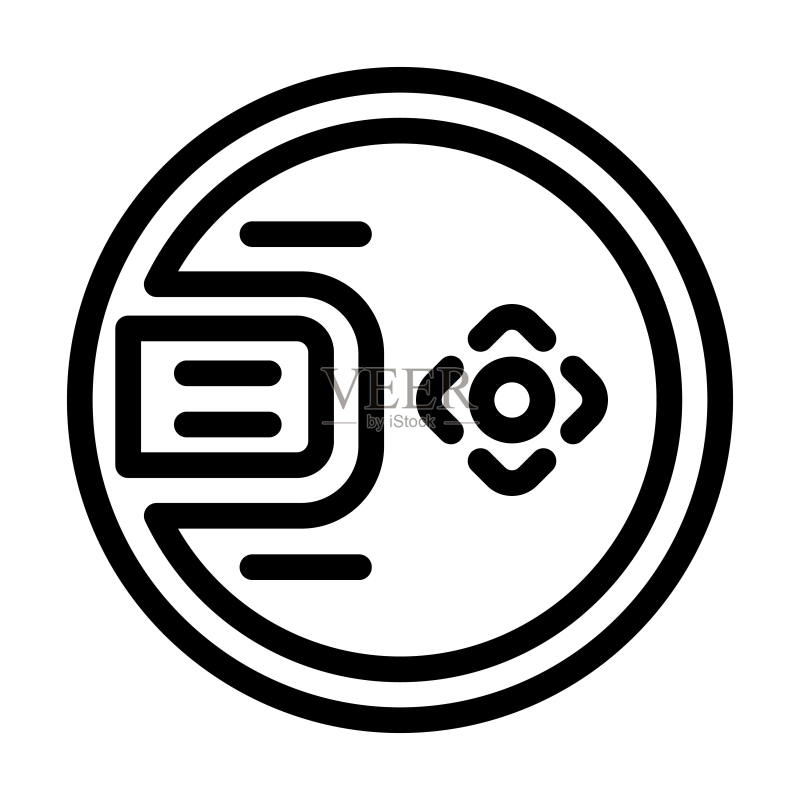 CD播放器复古音乐线性图标矢量图图标素材