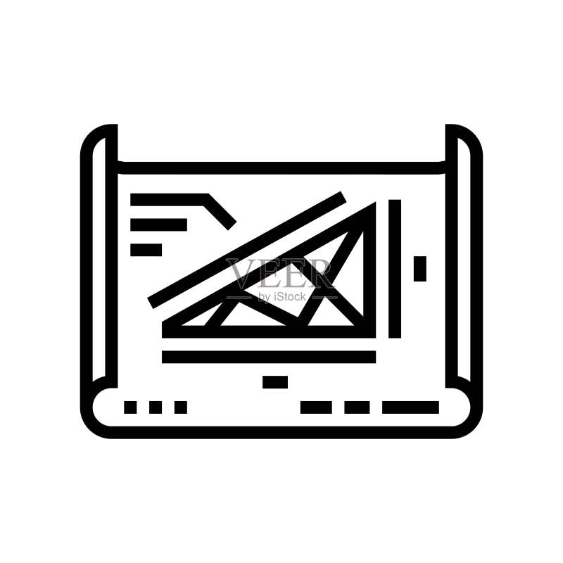结构制图建筑绘图员线条图标矢量图图标素材