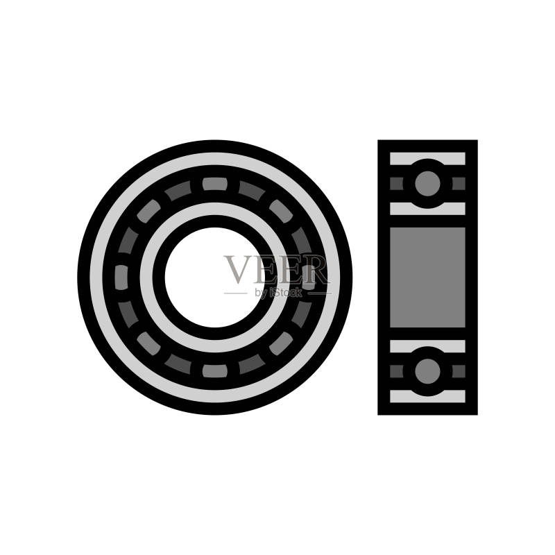 轴承设计机械工程师彩色图标矢量图图标素材