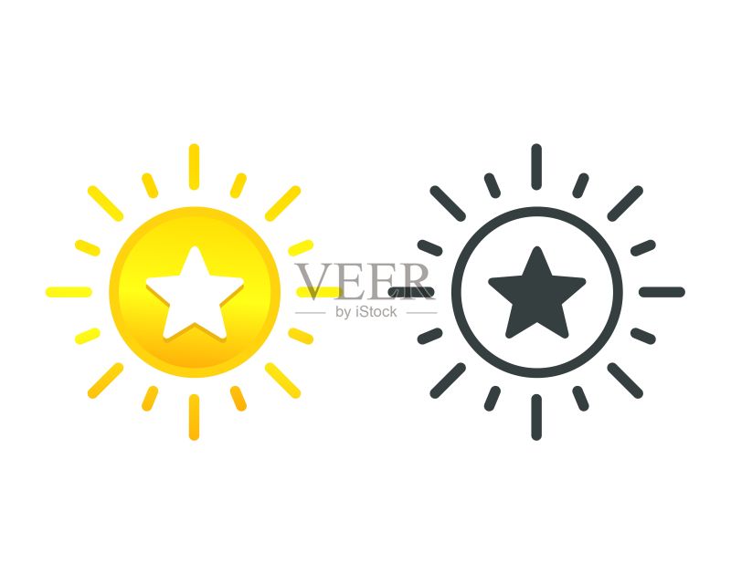 太阳星图标矢量插画图标素材