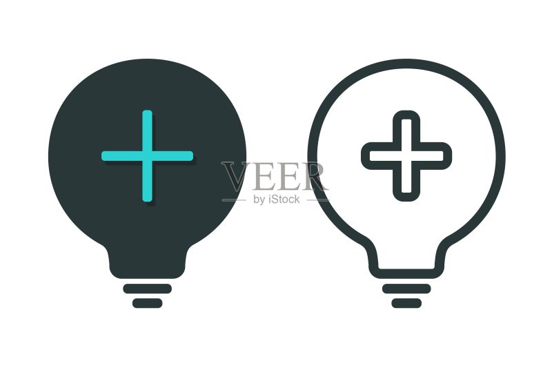 灯泡添加图标矢量素材图标素材