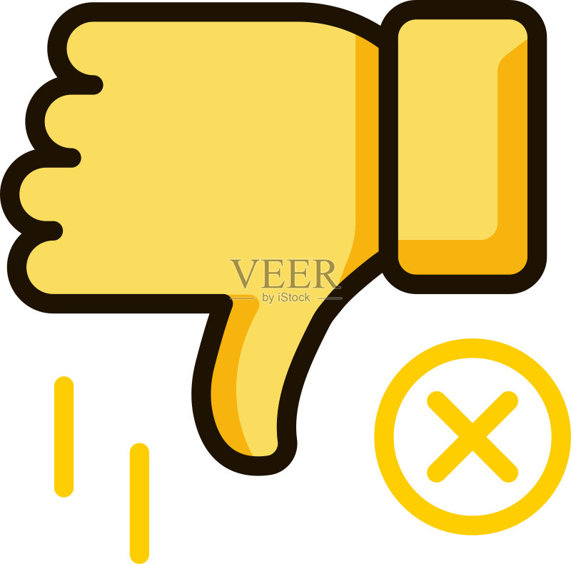 倒拇指标识表情贴纸图标素材