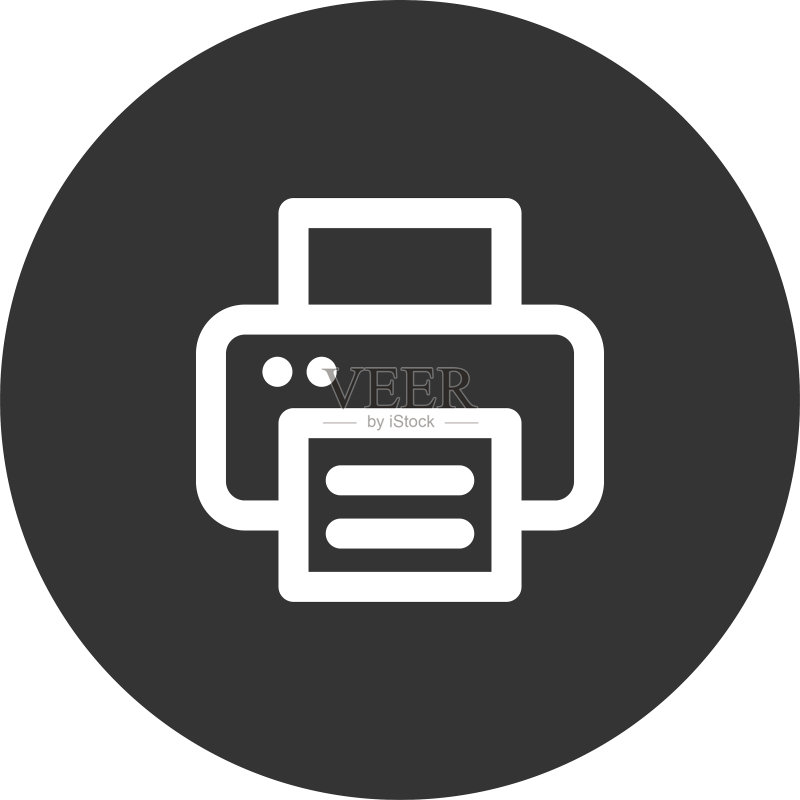 用于网站的现代风格打印机图标图标素材
