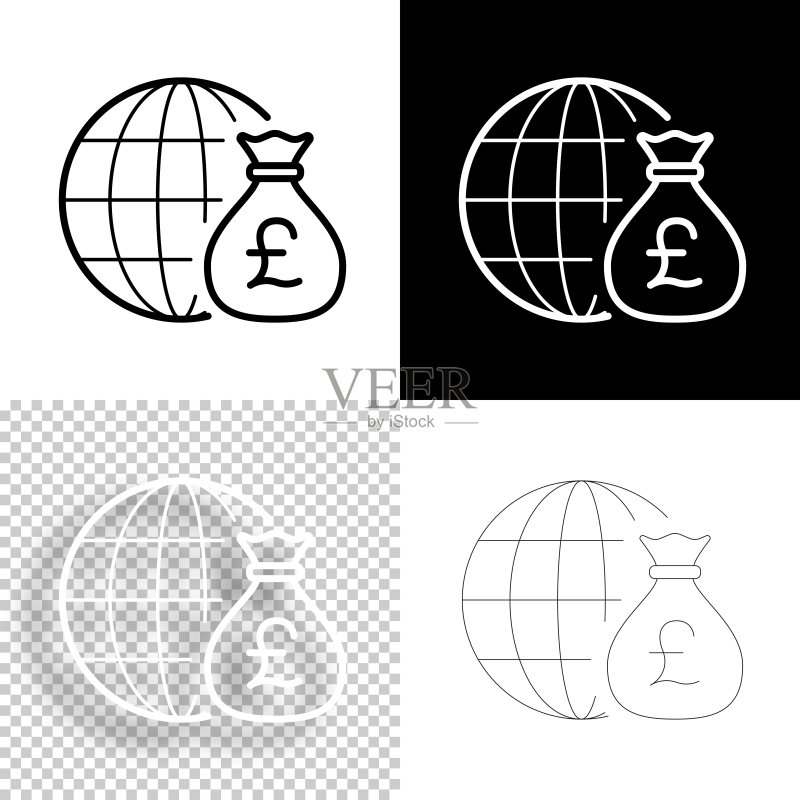全球英镑线条图标图标素材