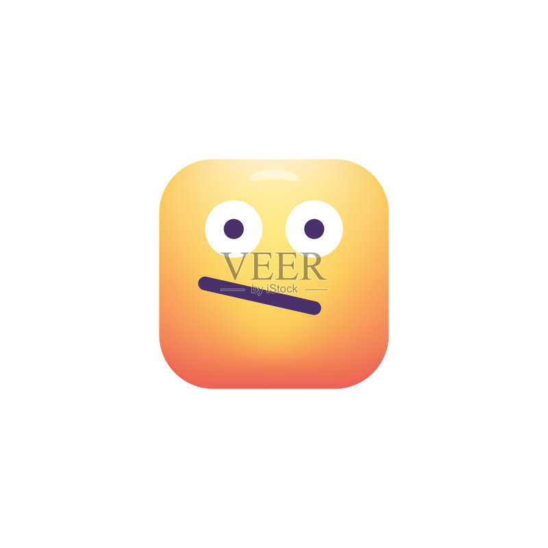 渐变色表情符号立方体设计图标素材