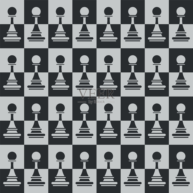 国际象棋棋子无缝图案背景插画图片素材