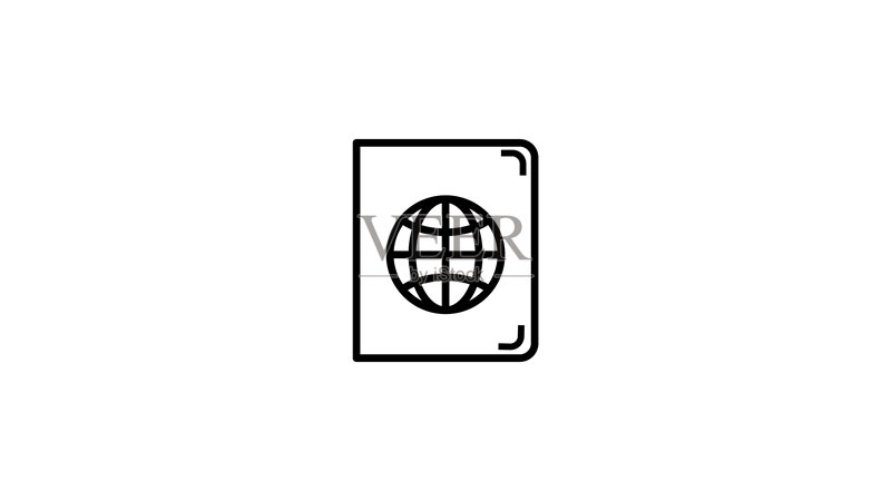 护照线条图标图标素材