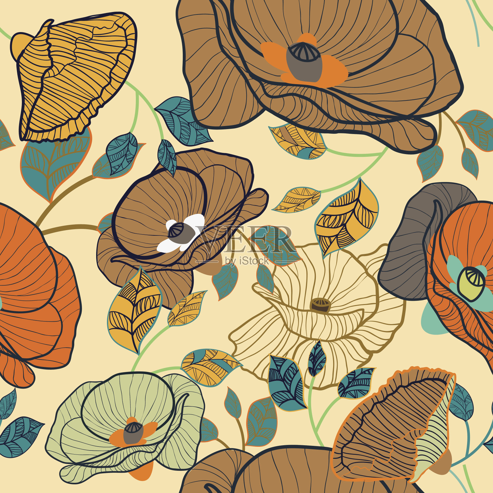 花的背景插画图片素材