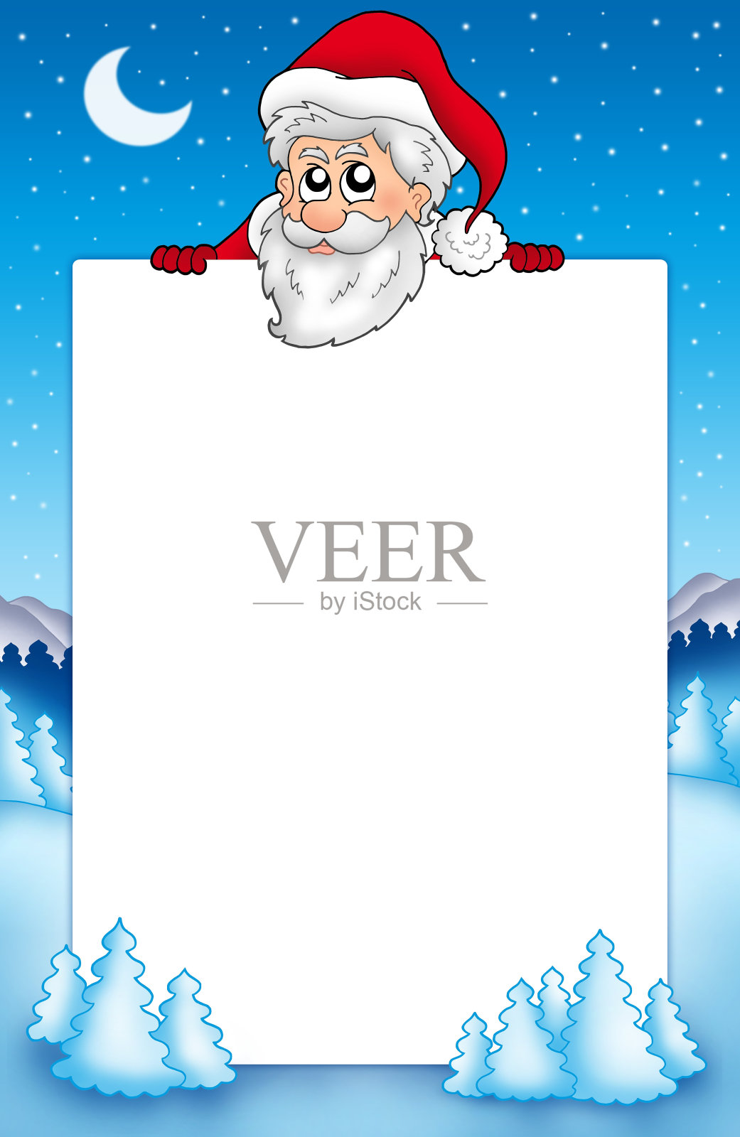 与潜伏的圣诞老人相框插画图片素材