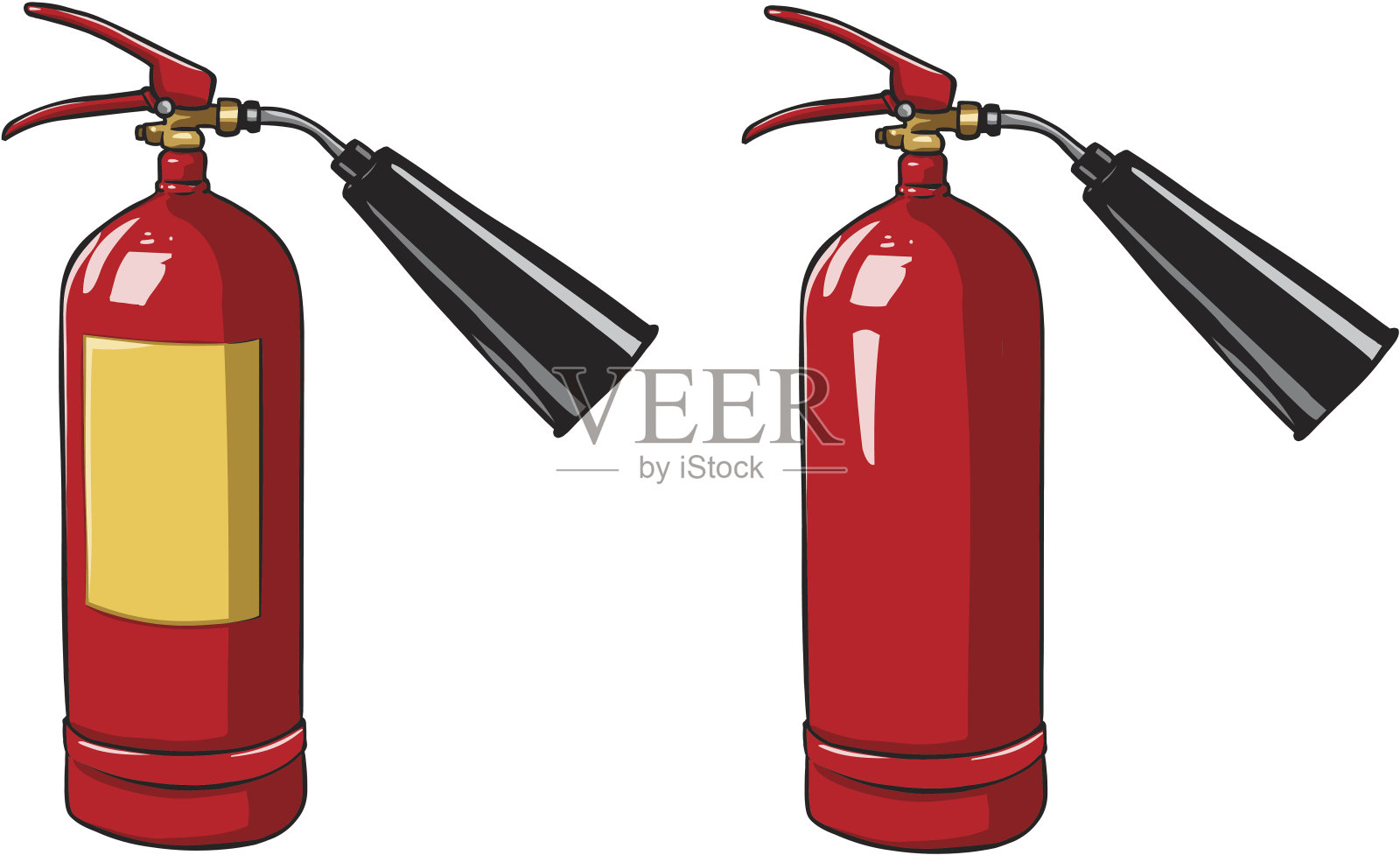 红色矢量灭火器设计元素图片