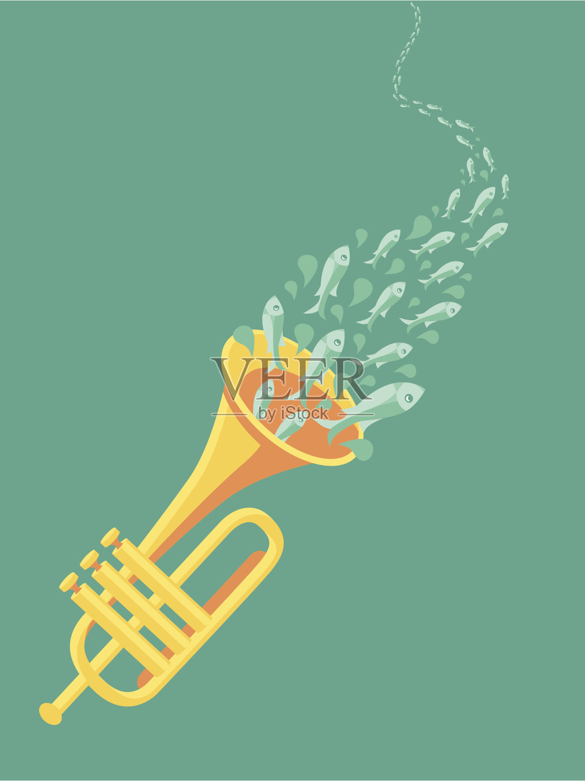 矢量音乐海报在平面复古风格插画图片素材