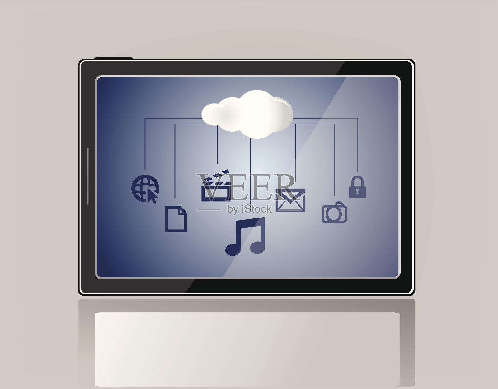 触摸屏平板电脑插画图片素材