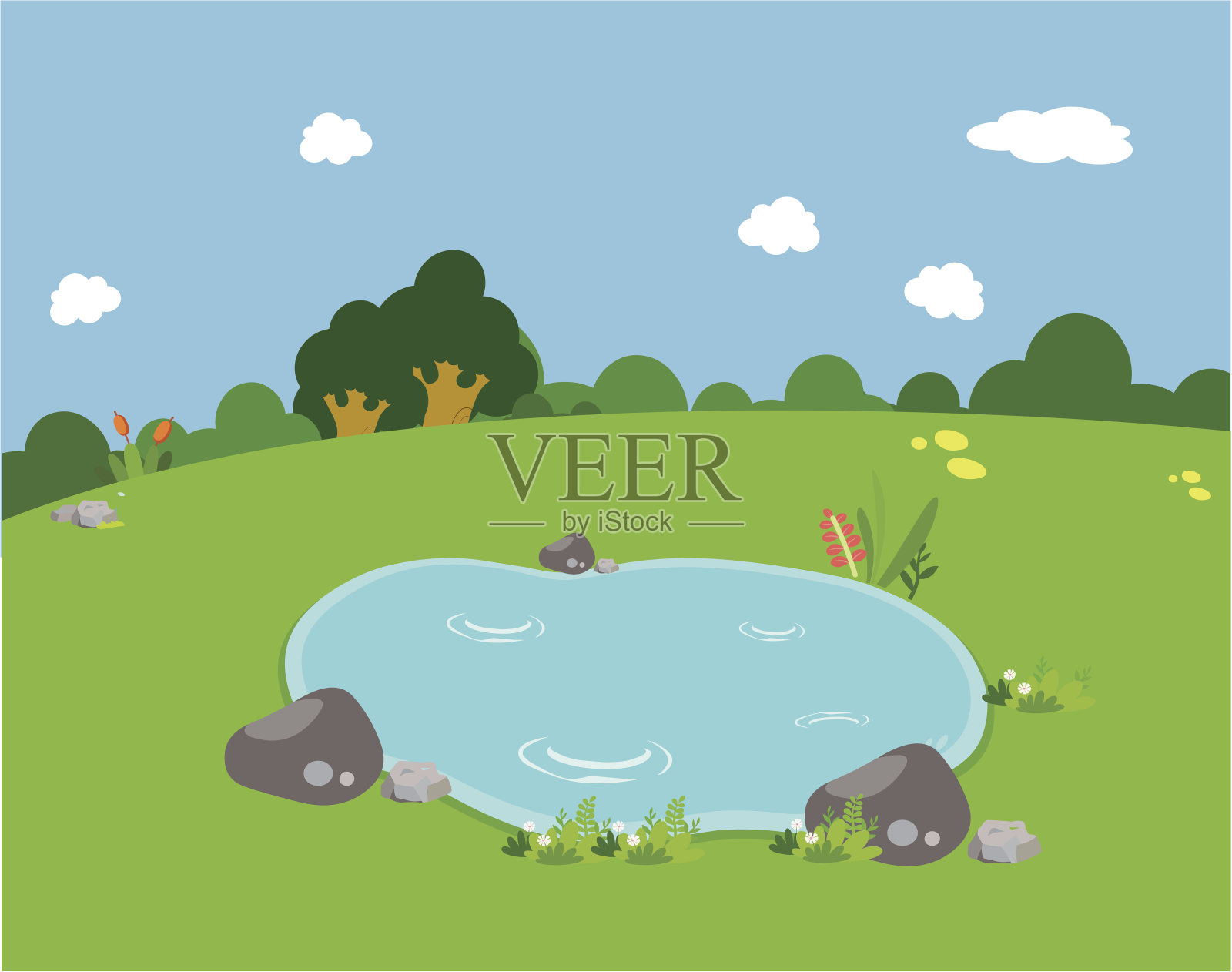 春池插画图片素材