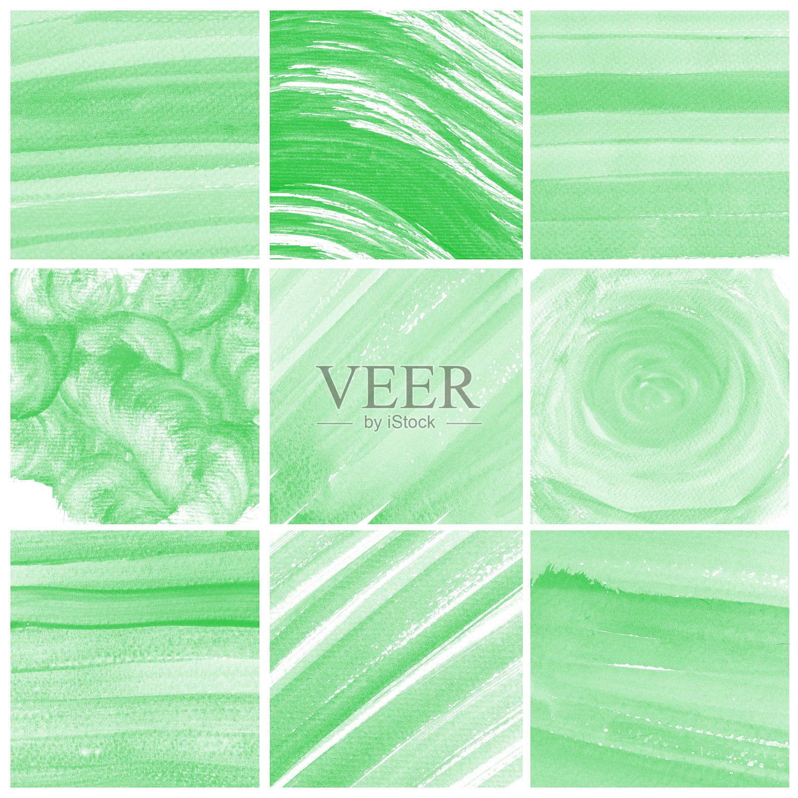 一套彩色水彩画背景插画图片素材