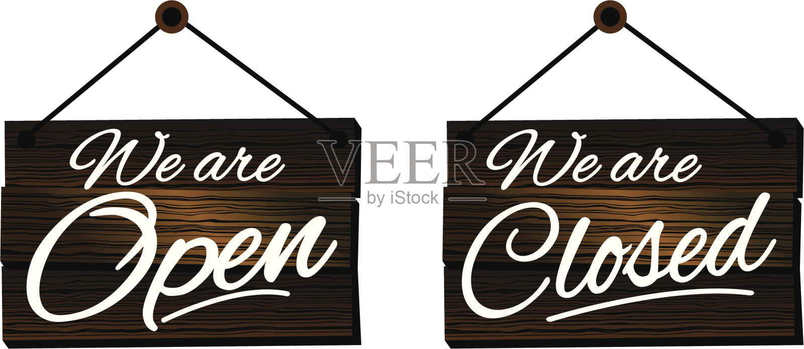 我们是开放的和封闭的插画图片素材