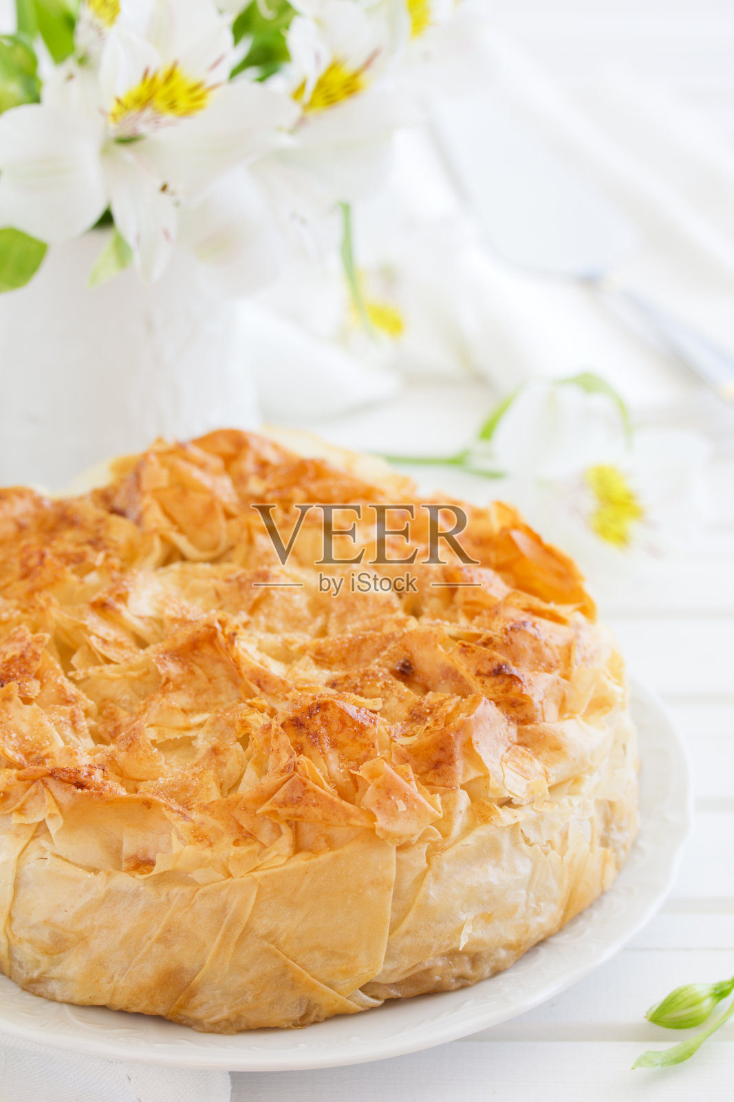 苹果派。照片摄影图片