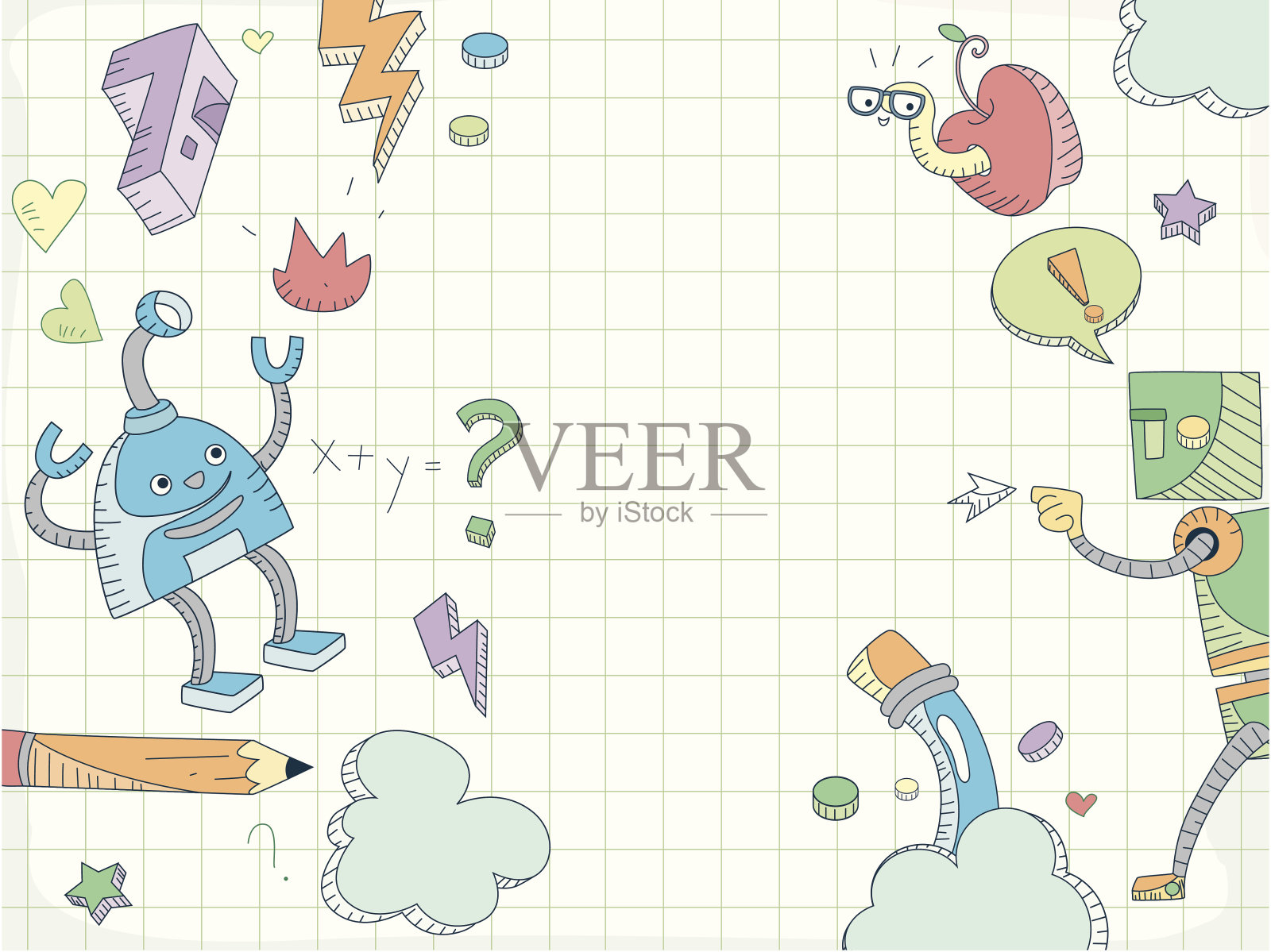 机器人涂鸦插画图片素材