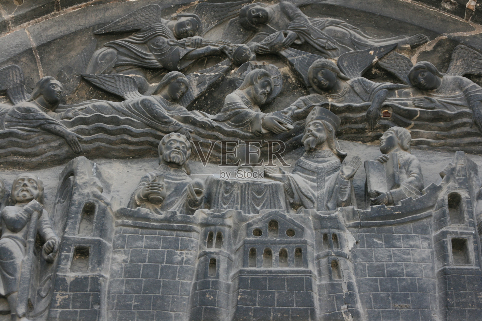 法国圣丹尼斯大教堂入口细节照片摄影图片