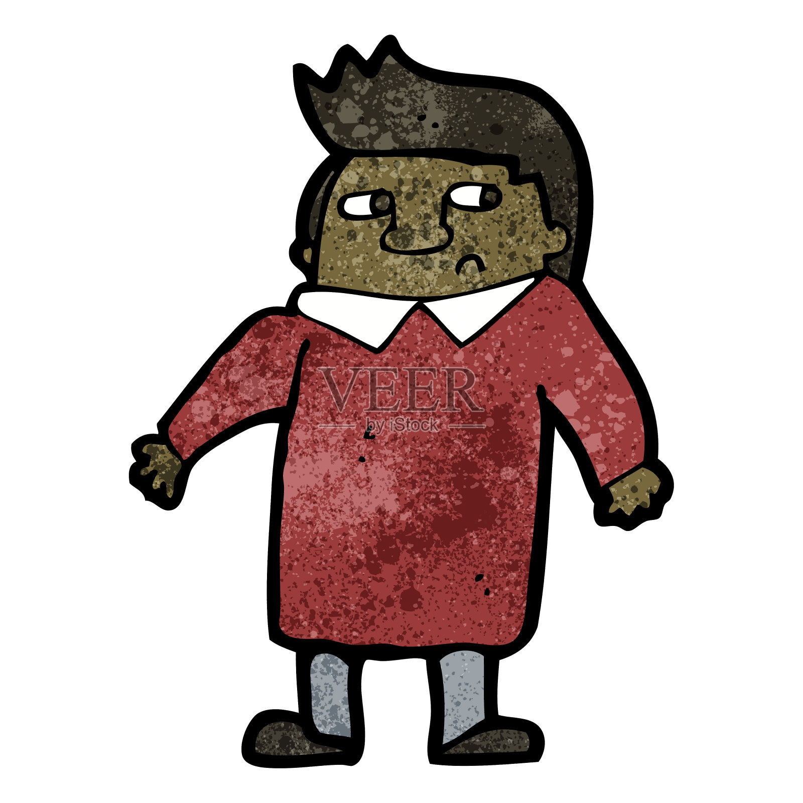 耸肩的卡通男人设计元素图片