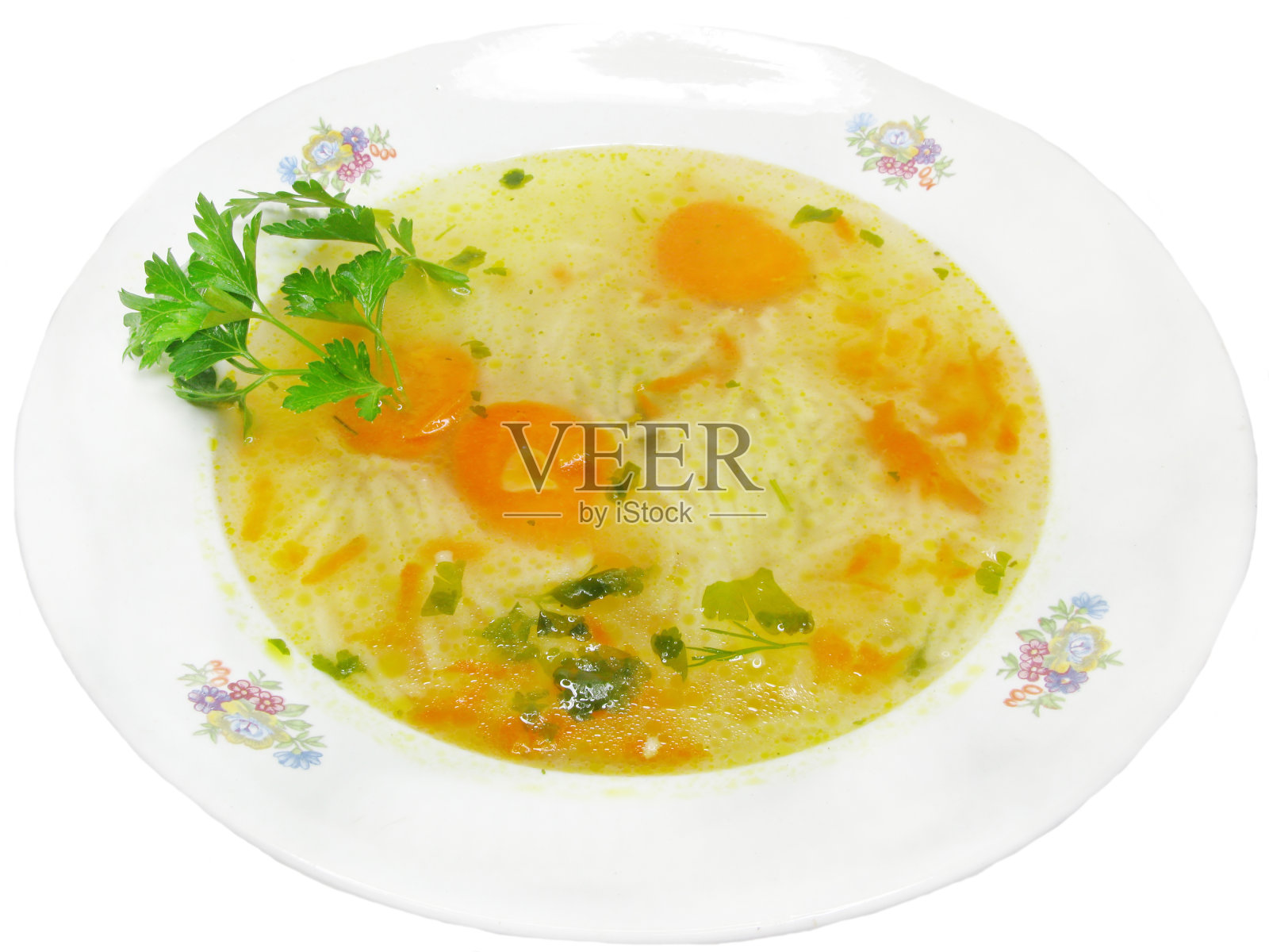 蔬菜汤配意大利面照片摄影图片