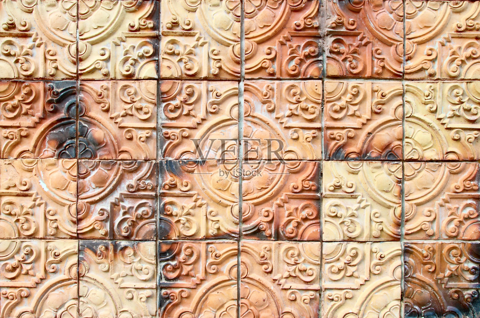 佛纹瓦墙照片摄影图片