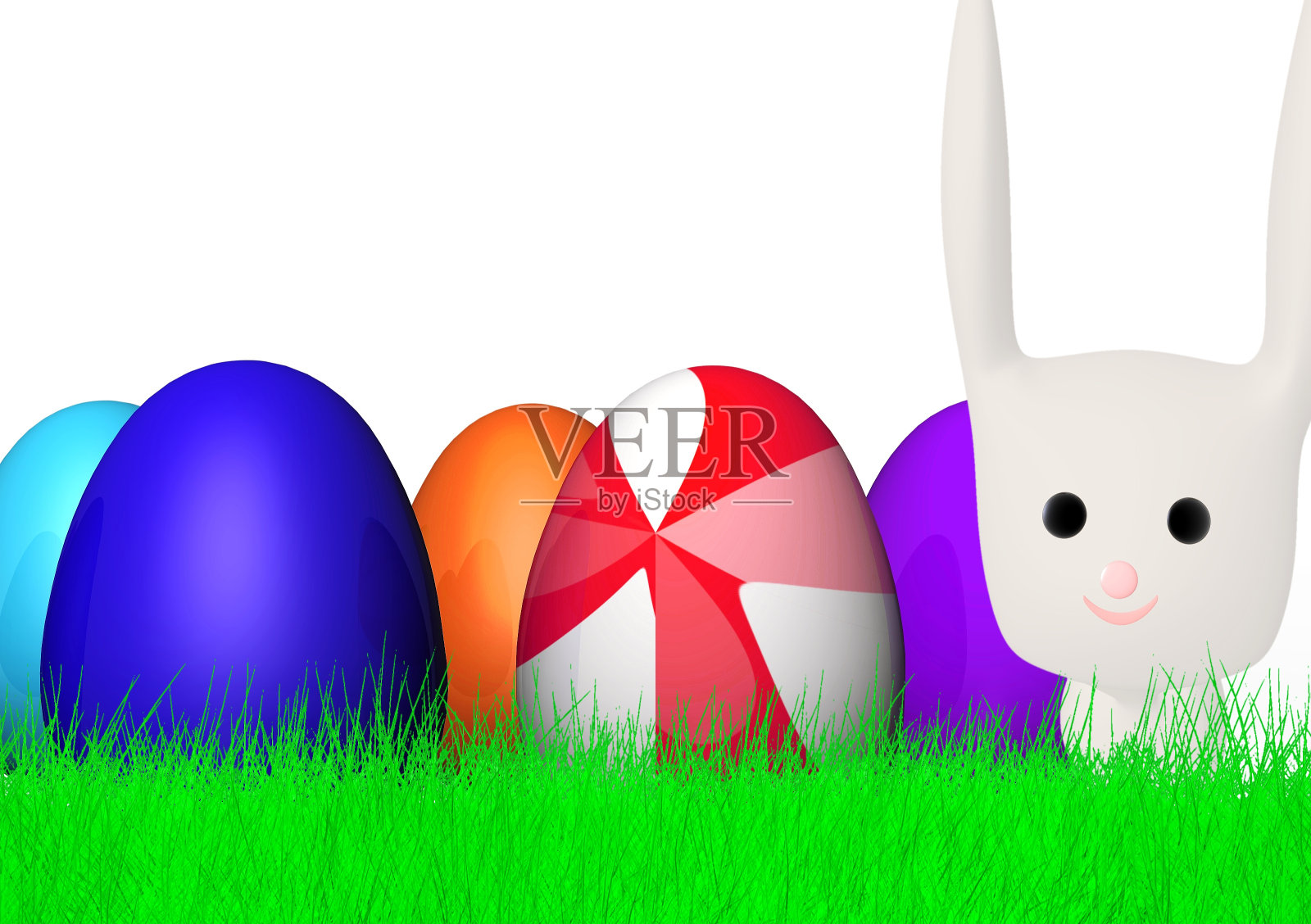 白色背景下复活节彩蛋的特写镜头照片摄影图片