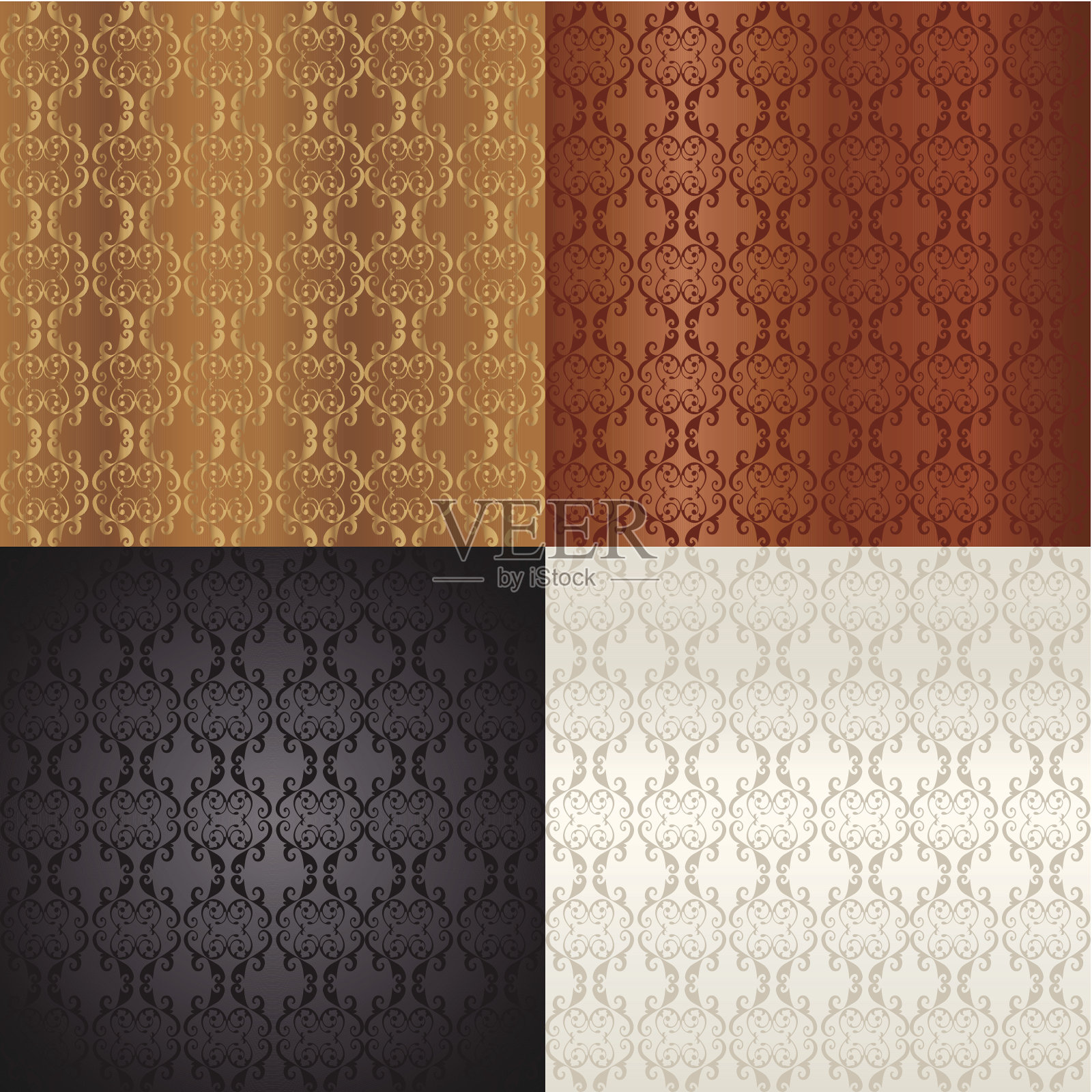 无缝豪华花型插画图片素材