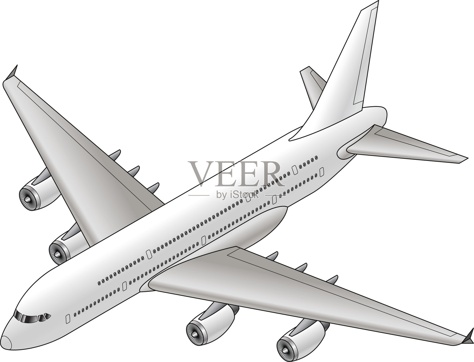 大型双层客机插画图片素材