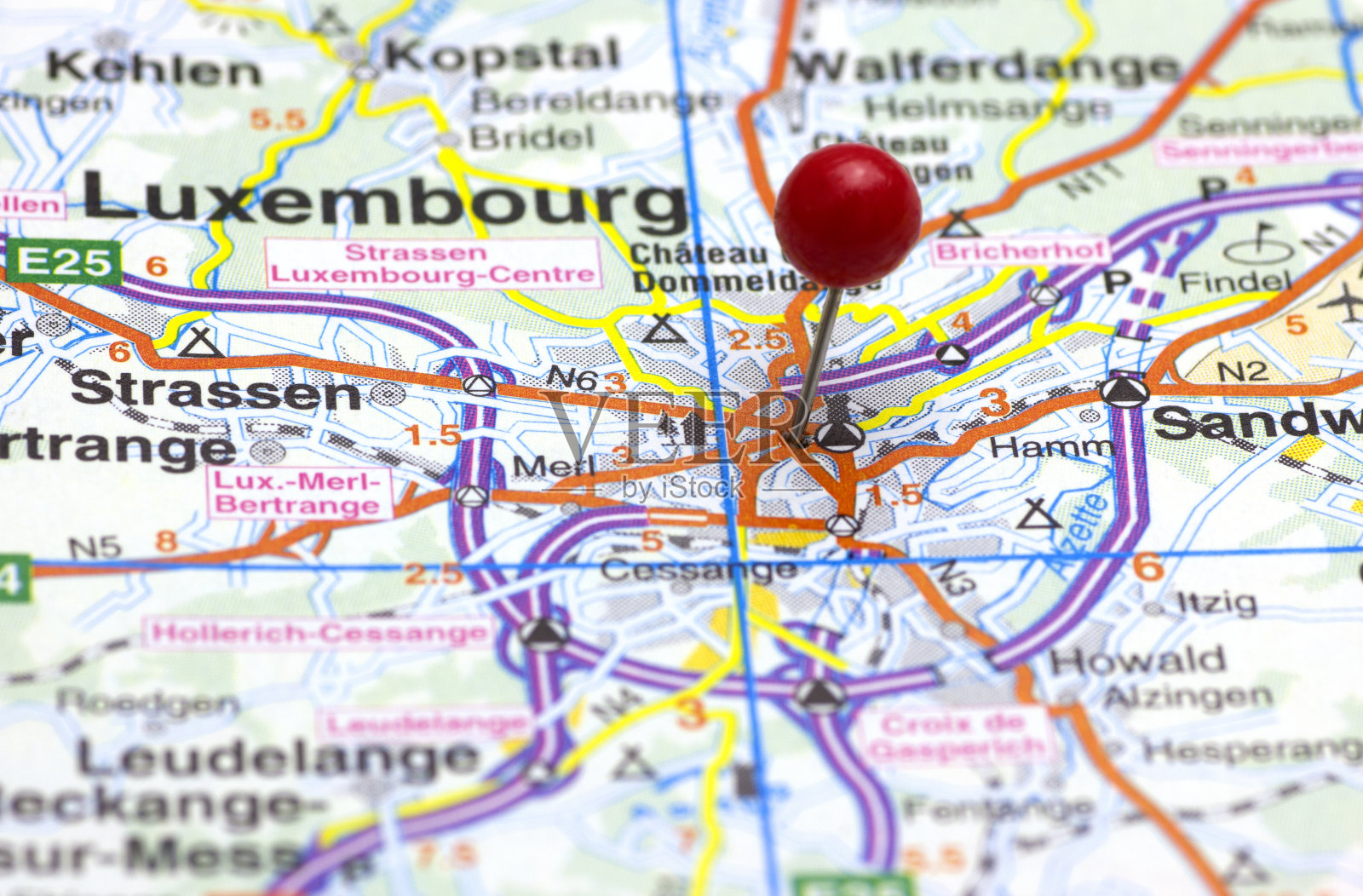 地图上的卢森堡城照片摄影图片